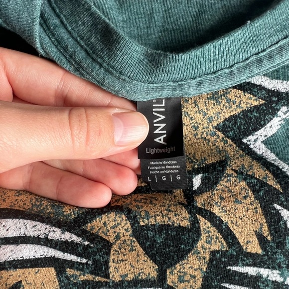 Ohio University Green Anvil “OHIO” T-Shirt with “Worn” Look & Bobcat on Front - Picture 3 of 6